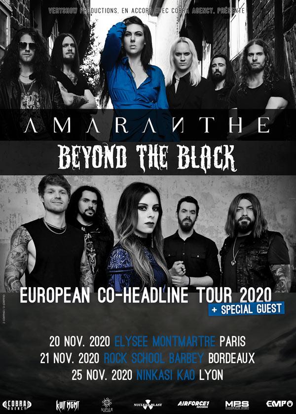 Amaranthe beyond the black france tour 2020